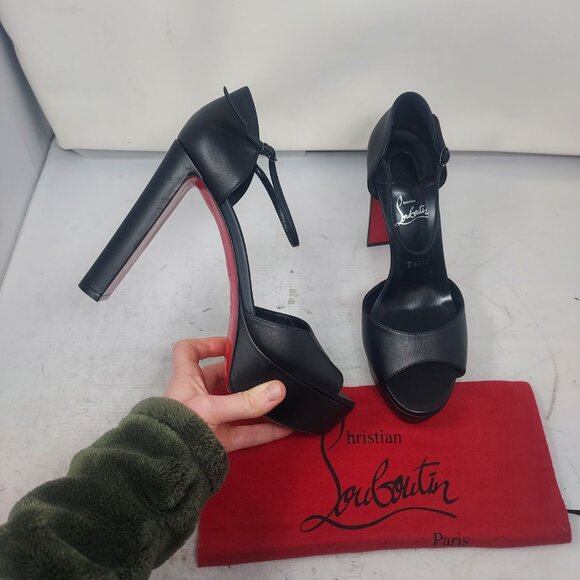 Christian Louboutin Black Sandaloo Platform Sandal - Picture 1 of 14